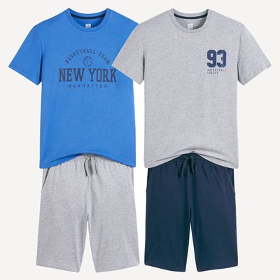 Lot de pyjashorts coton, thème basketball LA REDOUTE COLLECTIONS