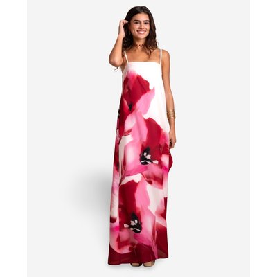 Robe longue à imprimé floral avec bretelles THE-ARE