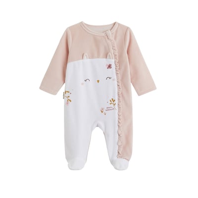 Pyjama bébé en velours ouverture zippée Miette PETIT BEGUIN