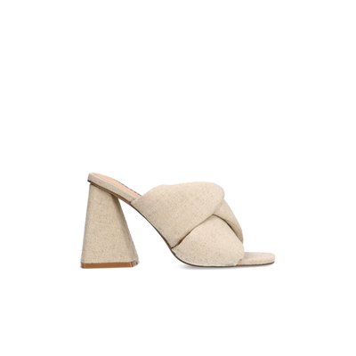 Mules à talon en denim SACHA