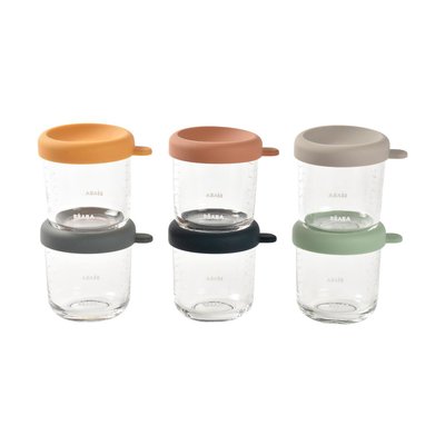 Lot de 6 pots de conservation en verre BEABA