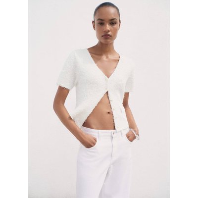 Cardigan en maille bouclée manches courtes MANGO
