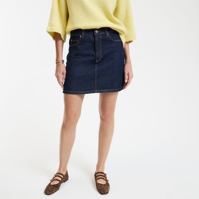 Mini Jupe Jean Bleue - Taille 40 - Occasion Très Bon état - Style Décontracté