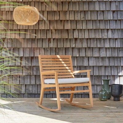 Rocking chair de jardin en teck massif LENI TIKAMOON