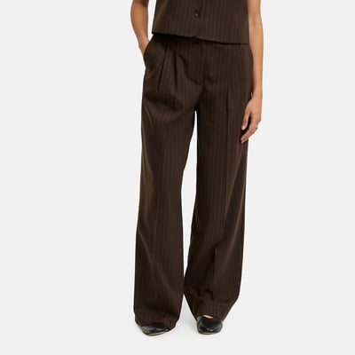 Pantalon large à pinces et rayures LA REDOUTE COLLECTIONS