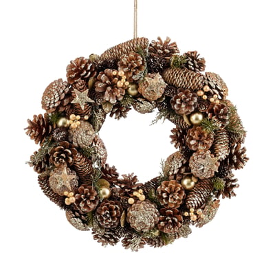 Couronne de Noël avec pommes de pin BRANT MICA DECORATIONS