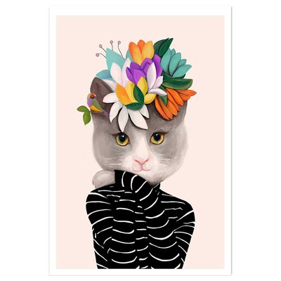 Affiche enfant couronne fleurie HEXOA