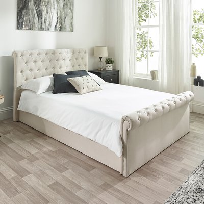 Chesterfield Linen Storage Ottoman Bed with Scroll Top ASPIRE