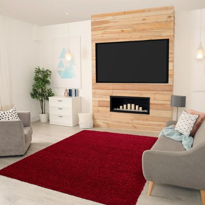 Tapis poils longs shaggy tissé motif uni UNI L UN AMOUR DE TAPIS