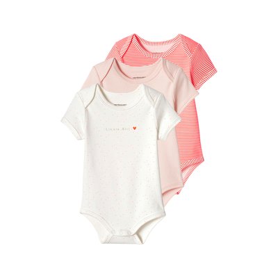 Lot de 3 bodies "coeur" emmanchure américaine VERTBAUDET