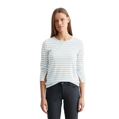 T-shirt long rayé regular en jersey stretch en coton organique MARC O'POLO