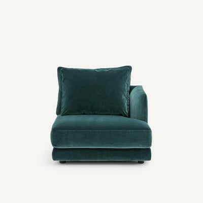 Demi-canapé droit, modulable en velours, TIBERIO AM.PM
