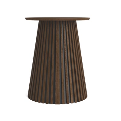 Bout de canapé rond plaqué chêne, FREYA LISA DESIGN