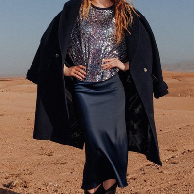 Jupe bleu marine grande taille La Redoute