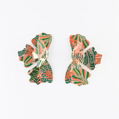Boucles d'oreilles demi feuilles Balagane imprimé jungle BALABOOSTE