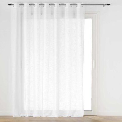 Voilage à Oeillets Haltona Blanc  - Effet Lin Tissé DOUCEUR D'INTÉRIEUR