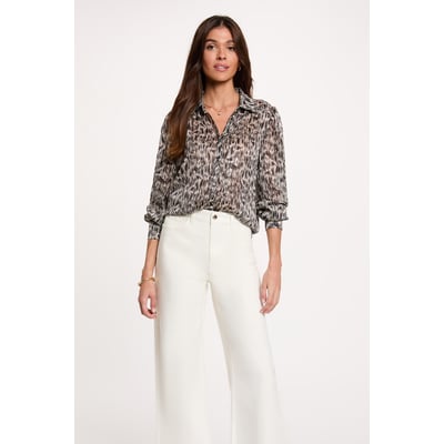 Chemise satinée col à revers MORGAN