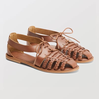 Sandales en cuir tressé MONOPRIX