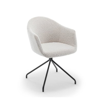 Chaise de bureau en tissu bouclette et métal - KOOIJ DRAWER