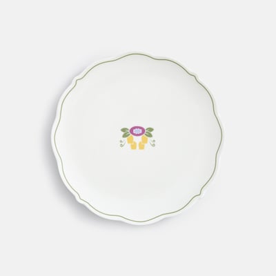 Lot de 4 assiettes à dessert au décor floral, en porcelaine, POPIE LA REDOUTE INTERIEURS