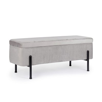 Banc coffre 2 places en velours et piétement noir - NINA HELLIN, DEPUIS 1862