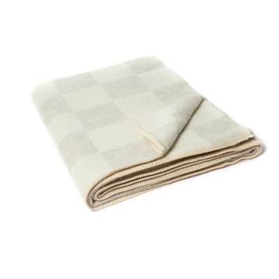 Plaid a scacchi reversibile in alpaca e cotone, Crosby AM.PM