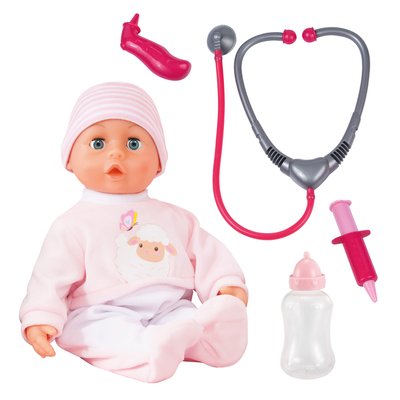 Set de doctuer avec poupée bébé avec son 33cm BAYER DESIGN