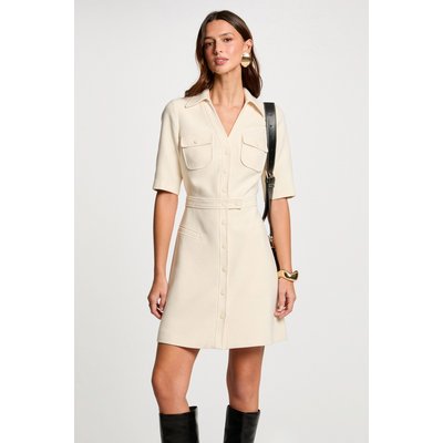 Robe courte trapèze boutonnée MORGAN