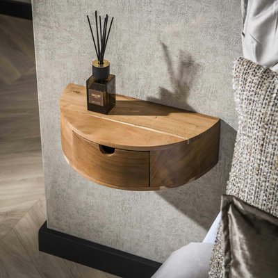 Table de chevet murale courbe 1 tiroir MELBOURNE PIER IMPORT