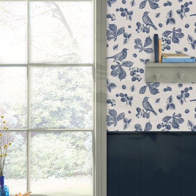 Papier peint Oiseaux gourmands et délice de mûres JOULES