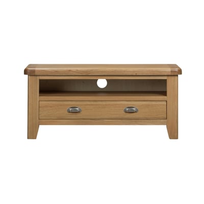 Petit meuble TV en chêne 1 tiroir 1 niche VALMONT PIER IMPORT