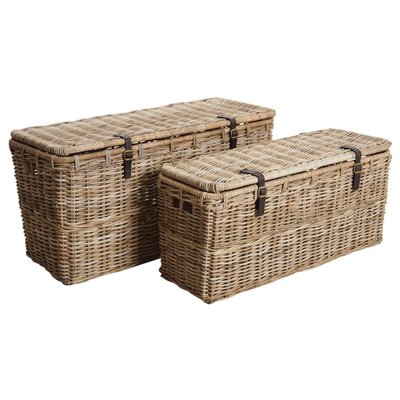 Coffres bouts de lit en poelet gris (Lot de 2) AUBRY GASPARD