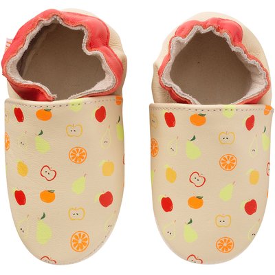 Chaussons bébé cuir souple Lévi les fruits TICHOUPS