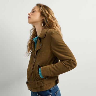 Veste Biker En Daim PEPE JEANS