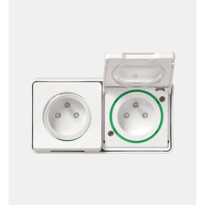 Mureva Styl - Double Prise Avec Terre Saillie Ip55 - Blanc SCHNEIDER ELECTRIC