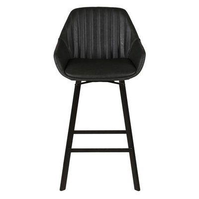 Chaise de bar pivotante gris foncé pieds métal Moss ZAGO