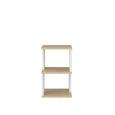 Table de chevet 3 niveaux décor bois chêne et blanc L29,6 cm - CARTER CALICOSY