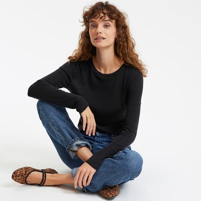 T-shirt col rond manches longues LA REDOUTE COLLECTIONS
