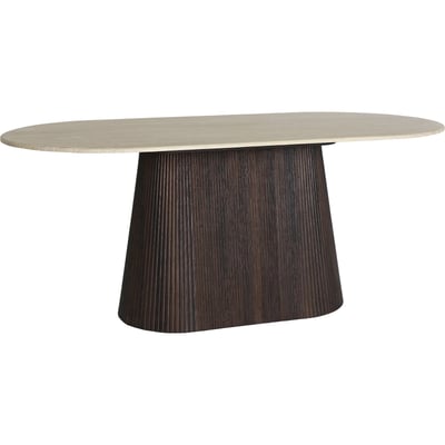 Table à manger finition noyer et marbre RECOLLECTION