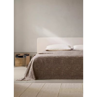 Couvre-lit en coton et lin à motif ornemental Lit 130/140/150 cm MANGO HOME