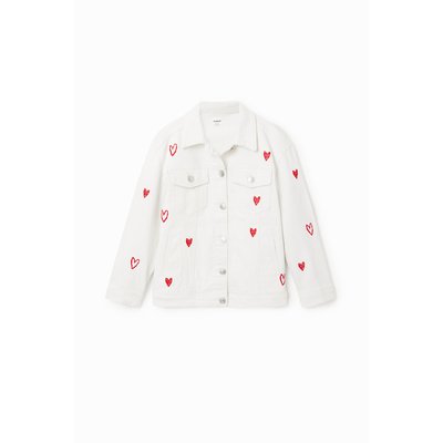 Veste en jean oversize cœurs - WHITE - 9/10 DESIGUAL