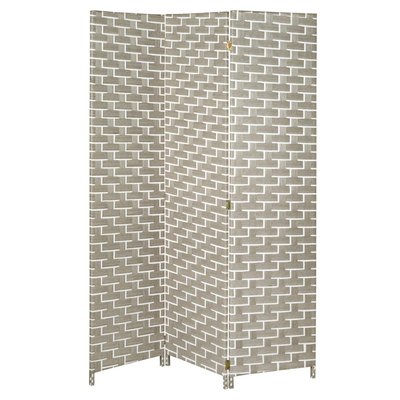 Paravent en nylon blanc et gris clair 3 panneaux AUBRY GASPARD