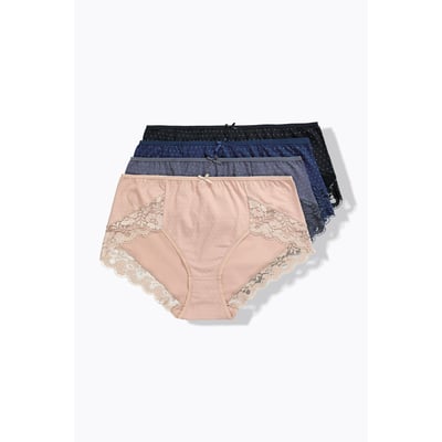 Lot de 4 culottes hautes, liseré en dentelle ULLA POPKEN