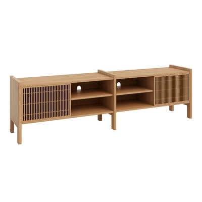Meuble TV en pin verni couleur chêne MENDIA MOYEN NAAN FURNITURE