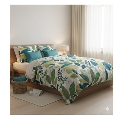 Housse couette + taie Feuillage tropicalia EDEN