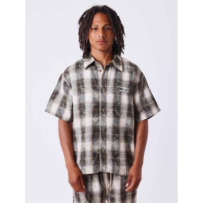Chemise homme à motif carreaux avec broderie au dos PROJECT X