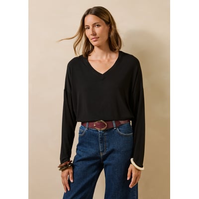 T-shirt ample manches longues col V LA FEE MARABOUTEE