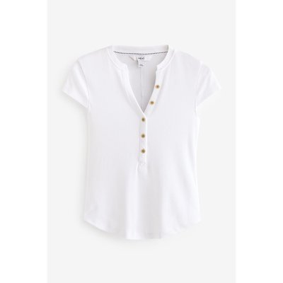 T-shirt côtelé à manches courtes henley NEXT