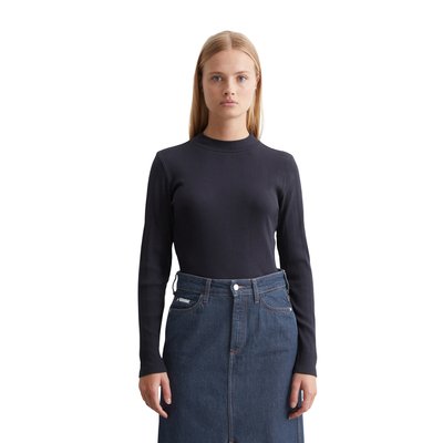 T-shirt long avec col montant slim en jersey côtelé MARC O’POLO DENIM