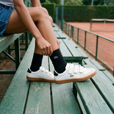 Sneakers Baseshot Pro Strap femme en cuir LACOSTE